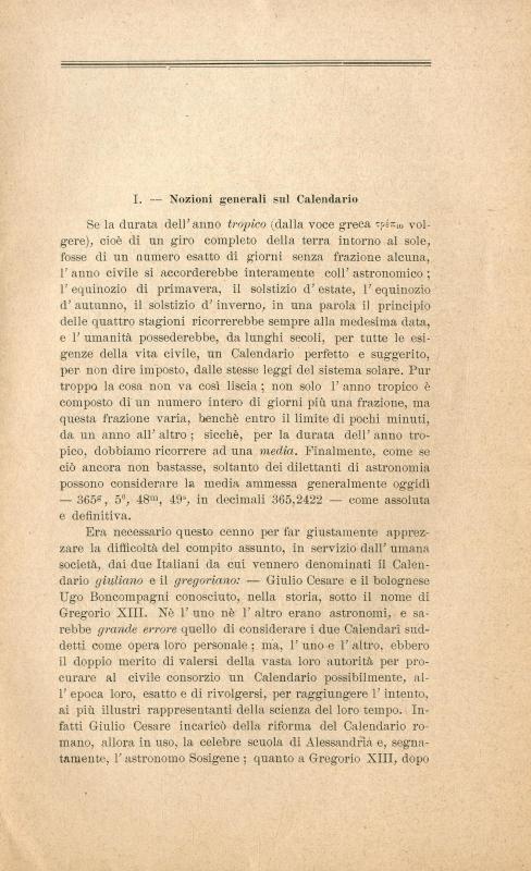 L'Italia e la questione del calendario al principio del XX secolo / Ces. Tondini de Quarenghi